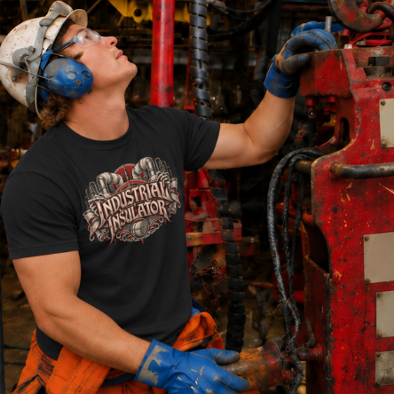 Industrial Insulator Skeletal Hands and Wrapped Pipe T-Shirt