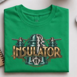 Insulator Cutaway Glass Insulator and Power Line T-Shirt