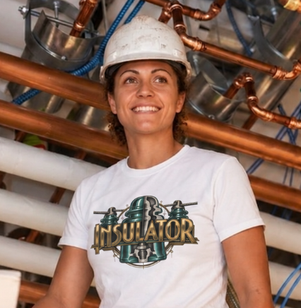 Insulator Cutaway Glass Insulator and Power Line T-Shirt