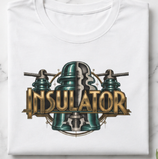 Insulator Cutaway Glass Insulator and Power Line T-Shirt