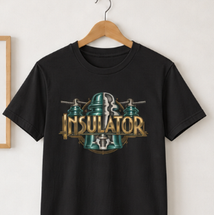 Insulator Cutaway Glass Insulator and Power Line T-Shirt