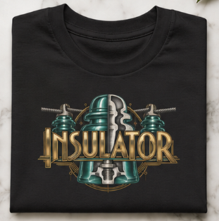 Insulator Cutaway Glass Insulator and Power Line T-Shirt