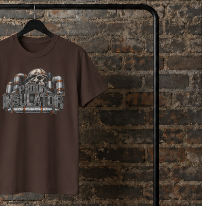 Proud Insulator Hardhat Skull and Wrapped Pipe T-Shirt