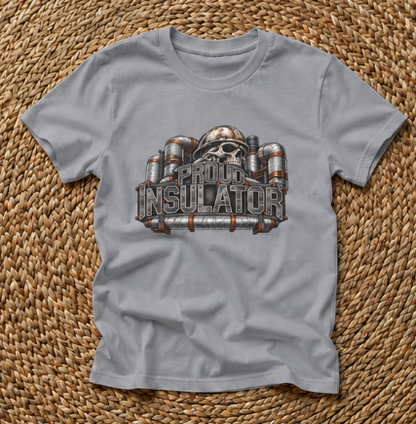 Proud Insulator Hardhat Skull and Wrapped Pipe T-Shirt