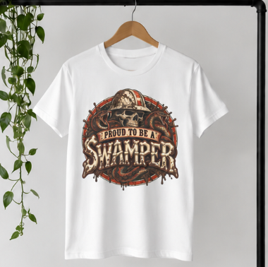 Proud to Be a Swamper Skull Snake Mud T-Shirt