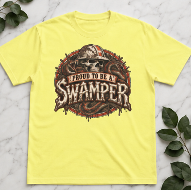 Proud to Be a Swamper Skull Snake Mud T-Shirt