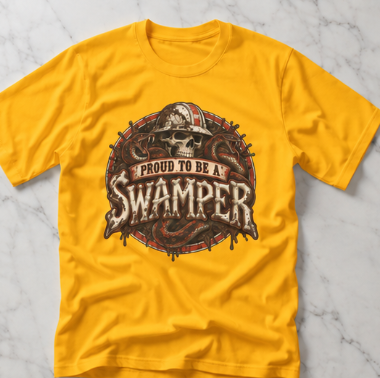 Proud to Be a Swamper Skull Snake Mud T-Shirt