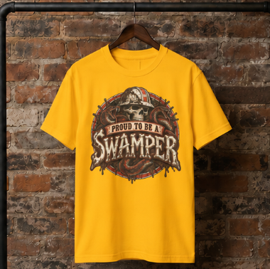 Proud to Be a Swamper Skull Snake Mud T-Shirt