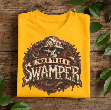 Proud to Be a Swamper Skull Snake Mud T-Shirt