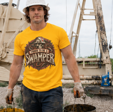 Proud to Be a Swamper Skull Snake Mud T-Shirt