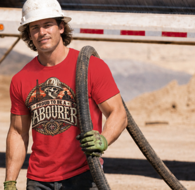 Proud to Be a Labourer Skull Hardhat Oilfield T-Shirt