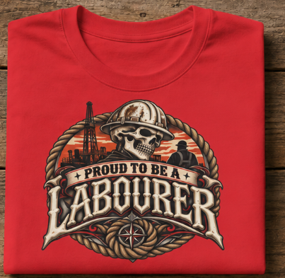 Proud to Be a Labourer Skull Hardhat Oilfield T-Shirt