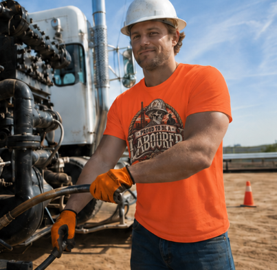 Proud to Be a Labourer Skull Hardhat Oilfield T-Shirt