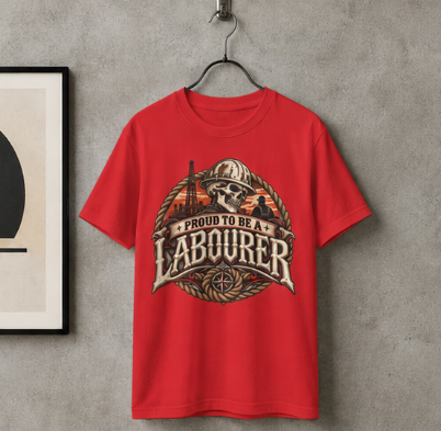 Proud to Be a Labourer Skull Hardhat Oilfield T-Shirt