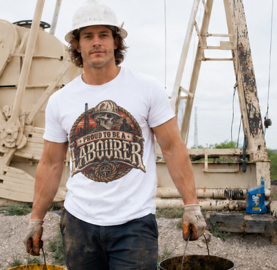 Proud to Be a Labourer Skull Hardhat Oilfield T-Shirt