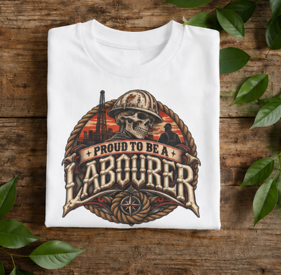 Proud to Be a Labourer Skull Hardhat Oilfield T-Shirt