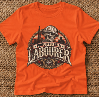 Proud to Be a Labourer Skull Hardhat Oilfield T-Shirt