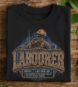 Labourer The Backbone of the Entire Jobsite Blueprint Worker T-Shirt