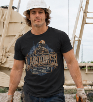 Labourer The Backbone of the Entire Jobsite Blueprint Worker T-Shirt