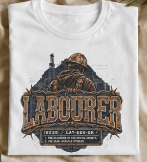 Labourer The Backbone of the Entire Jobsite Blueprint Worker T-Shirt