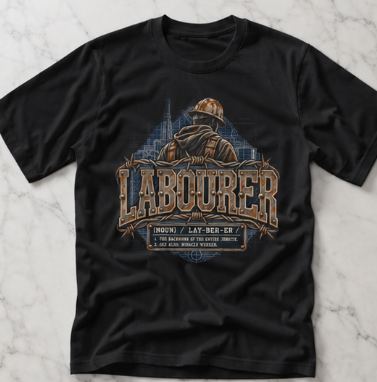Labourer The Backbone of the Entire Jobsite Blueprint Worker T-Shirt