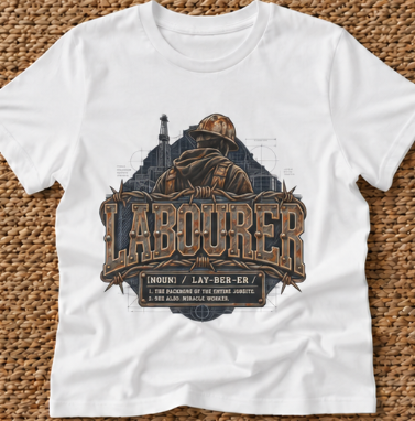 Labourer The Backbone of the Entire Jobsite Blueprint Worker T-Shirt