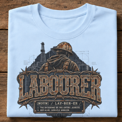 Labourer The Backbone of the Entire Jobsite Blueprint Worker T-Shirt