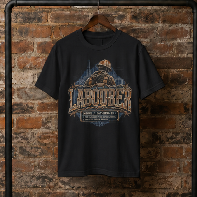 Labourer The Backbone of the Entire Jobsite Blueprint Worker T-Shirt