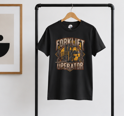 Forklift Operator Chained Industrial Forklift Badge T-Shirt