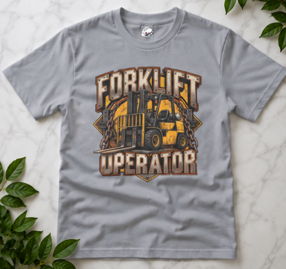 Forklift Operator Chained Industrial Forklift Badge T-Shirt