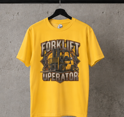 Forklift Operator Chained Industrial Forklift Badge T-Shirt