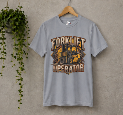 Forklift Operator Chained Industrial Forklift Badge T-Shirt