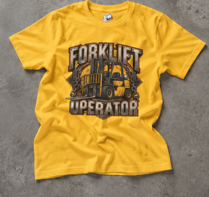 Forklift Operator Chained Industrial Forklift Badge T-Shirt