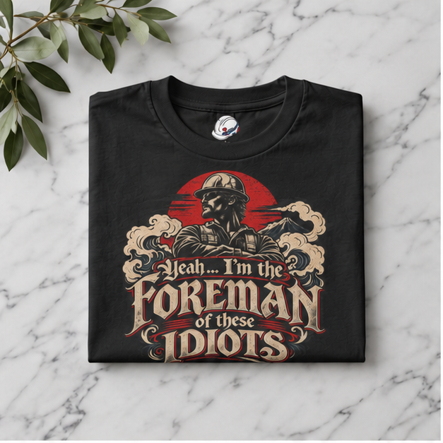 Yeah… I’m the Foreman of These Idiots Hardhat Worker Men’s T-Shirt