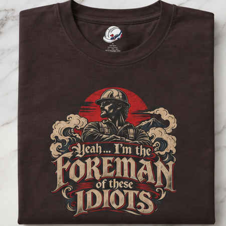 Yeah… I’m the Foreman of These Idiots Hardhat Worker Men’s T-Shirt