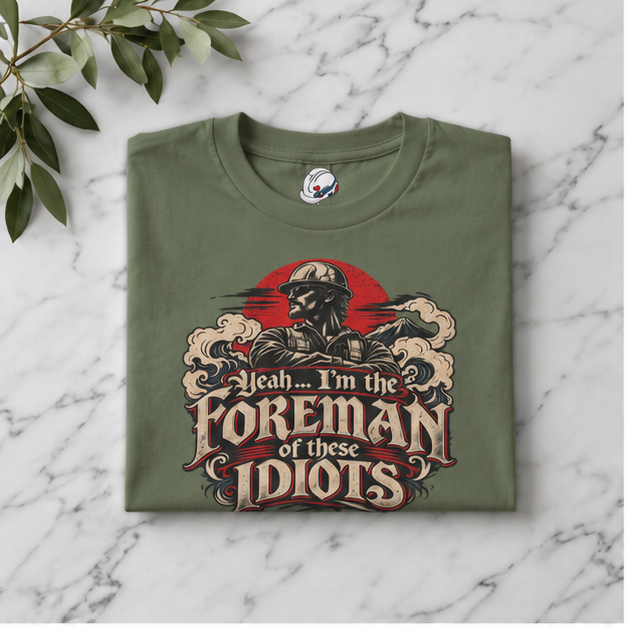 Yeah… I’m the Foreman of These Idiots Hardhat Worker Men’s T-Shirt