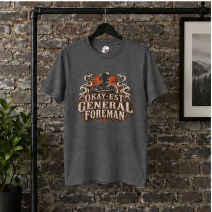 Okay-est General Foreman Hardhat Worker Vintage Badge Men’s T-Shirt