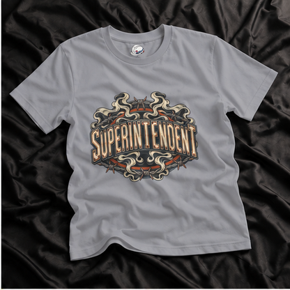 Superintendent Smoke and Barbed Wire Vintage Badge Men’s T-Shirt