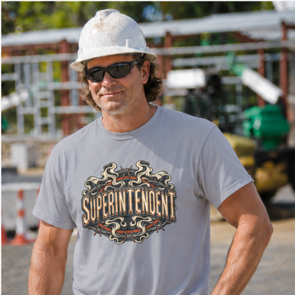 Superintendent Smoke and Barbed Wire Vintage Badge Men’s T-Shirt