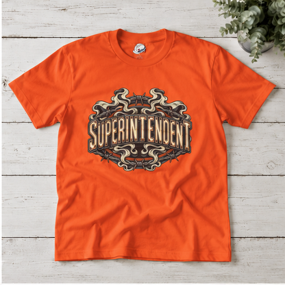 Superintendent Smoke and Barbed Wire Vintage Badge Men’s T-Shirt