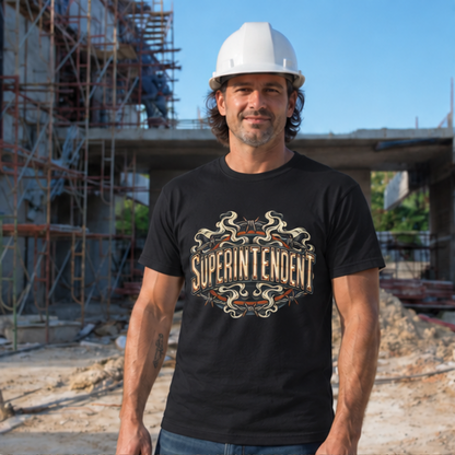 Superintendent Smoke and Barbed Wire Vintage Badge Men’s T-Shirt
