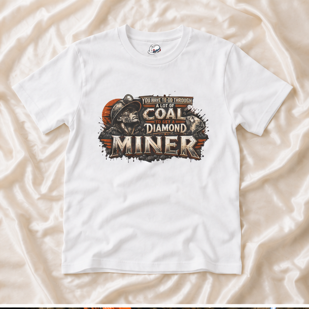You Have To Go Through A Lot Of Coal To Get A Diamond Miner Men's T-Shirt