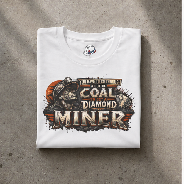 You Have To Go Through A Lot Of Coal To Get A Diamond Miner Men's T-Shirt