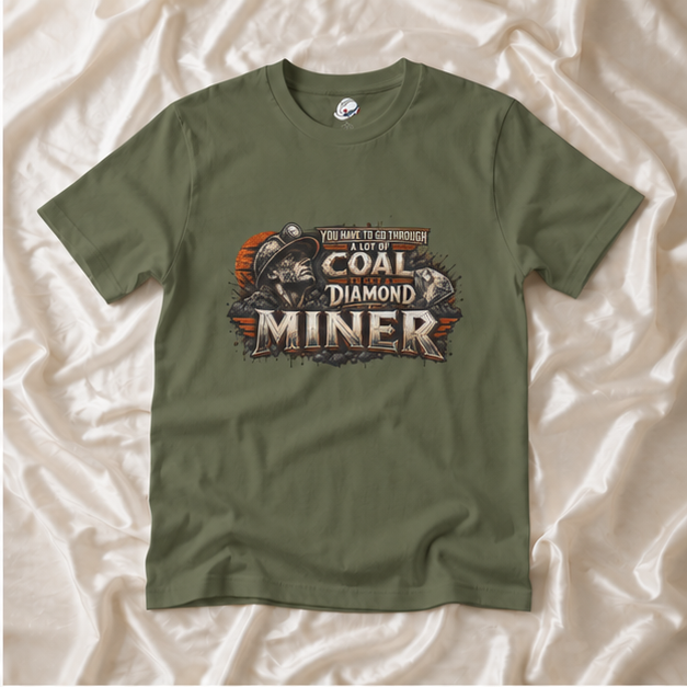 You Have To Go Through A Lot Of Coal To Get A Diamond Miner Men's T-Shirt