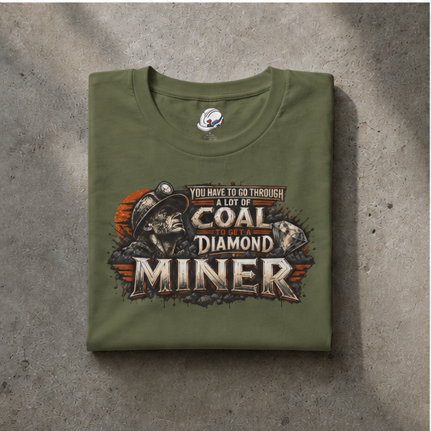 You Have To Go Through A Lot Of Coal To Get A Diamond Miner Men's T-Shirt