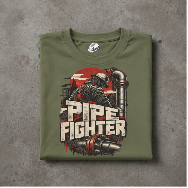 Pipe Fighter Hardhat Worker & Flanged Pipe Men's T-Shirt
