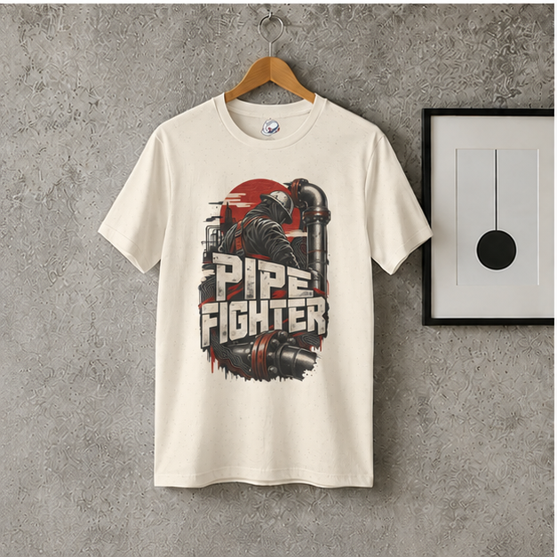 Pipe Fighter Hardhat Worker & Flanged Pipe Men's T-Shirt