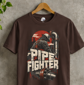 Pipe Fighter Hardhat Worker & Flanged Pipe Men's T-Shirt