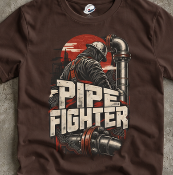 Pipe Fighter Hardhat Worker & Flanged Pipe Men's T-Shirt