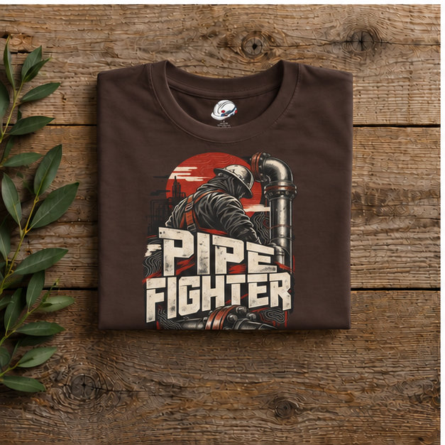 Pipe Fighter Hardhat Worker & Flanged Pipe Men's T-Shirt